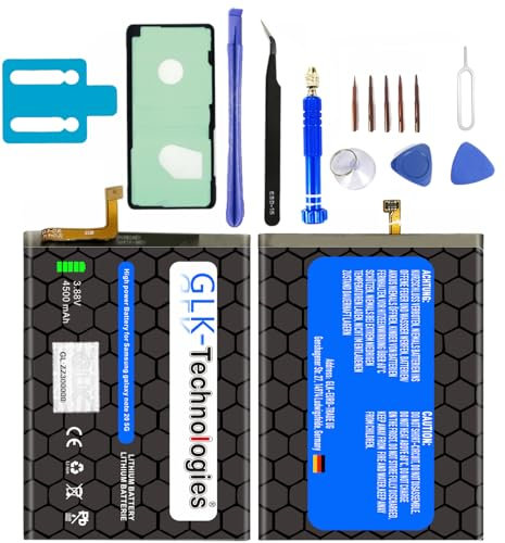 High Power Ersatzakku kompatibel mit Samsung Note 20 (N980F) EB-BN980ABY | GLK-Technologies® Battery | accu | 4500 mAh Akku | inkl. Profi Werkzeug Set Kit NUE