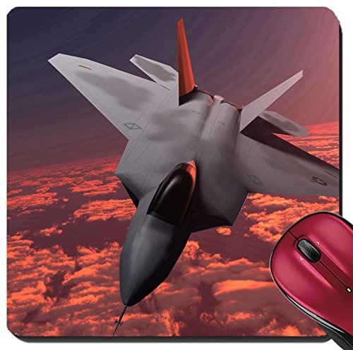 Gaming Mousepad, Sunset Fire F22 Fighter In Einer Höhe Über Der Wolkendecke Mousepad Modernes Desk Pad Langlebige Mousepad Für Büro Pc 25X30Cm