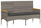 Wenjingqi-365442 Gartenbank, 3-Sitzer, mit Kissen, Polyrattan, Grau