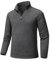 Tansozer Laufshirt Herren Langarm Warm Fleece Pullover mit Reißverschluss Sportshirt Leicht Fleecepullover Zip Funktionsshirt, Dunkelgrau, L