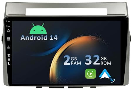 YUNTX Android 14 Autoradio für Toyota Corolla Verso 2004-2009-[Integriertes CarPlay/Android Auto/GPS]-9” IPS Touchscreen-mit Kamera-Lenkradsteuerung/MirrorLink/Bluetooth 5.0/WiFi/USB/4G