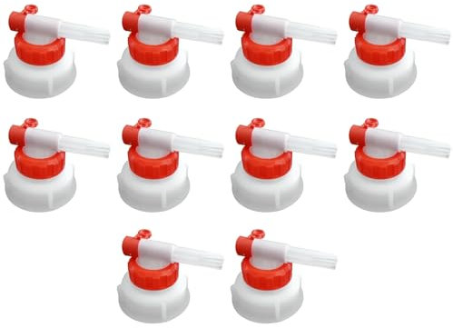 Mauedest 10X Auslaufhahn für Kanister mit DIN 51 Gewinde Tank Wasserhahn Ton Eimer Ventil Adapter Gewindeanschluss Bewässerungsschalter