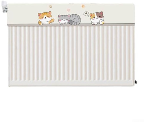 Cubierta protectora para radiador con diseño de gato juguetón para proteger contra el polvo mientras mejora la decoración del hogar (80 cm)