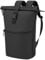 WELDUN Rolltop Rucksack für Damen & Herren, Großer 18L-27L Laptop Rucksack mit Computerfach für 17,3 Zoll Laptop, wasserfeste PU Leder Schulrucksack für Reisen Uni Arbeit Business, Schwarz