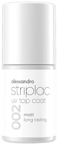 alessandro Striplac UV-Top Coat Matt - Langanhaltend & Kratzfest bis zu 15 Tage - Mit & ohne Farbe Anwendbar - Schonende Abziehtechnologie - Vegan - Transparent, 6,5ml