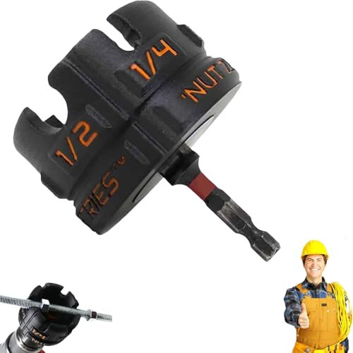 Nut Zipper Drill Attachment for Fast Nut and Bolt Removal, Wing Nut Driver Set with Socket Wrenches, Hex Shank Tool for 1/4 3/8 1/2 Threaded Rods (1 Pcs)