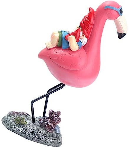 HIAKDOFT Statue de Nain de Jardin Rose Décoration de Jardin en Résine Figurine Amusante pour Extérieur Ornement Coloré et Original