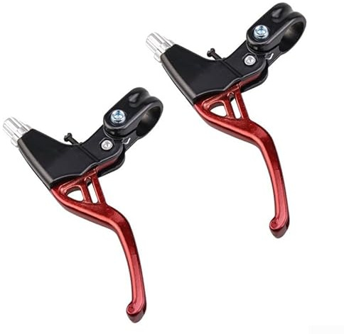 Besttoolifes Leichte Bremshebel aus Aluminiumlegierung, 2 Finger für Mountainbikes, entworfen für V-Bremse und Lenker mit 22 mm Durchmesser (rot)
