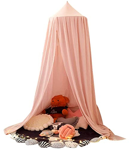 BOBASH Baldachin Baby Betthimmel Kinderbetthimmel Kinder Himmelbett für Kinderzimmer Schlafzimmer Babybett(Rosa)