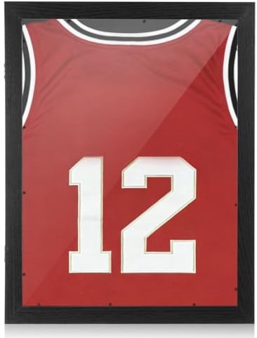 TOPBATHY Sports Uniform Shadow Box Wall Desktop Frame for Football Baseball Trikots - Wooden Display Case for Sports Memorabilia Preservation