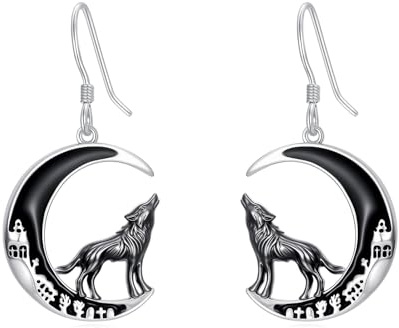 TOUPOP Halloween Schmuck Sterling Silber Mond Hängeohrringe Jahrestag Geburtstag Gothic Schmuck Geschenk