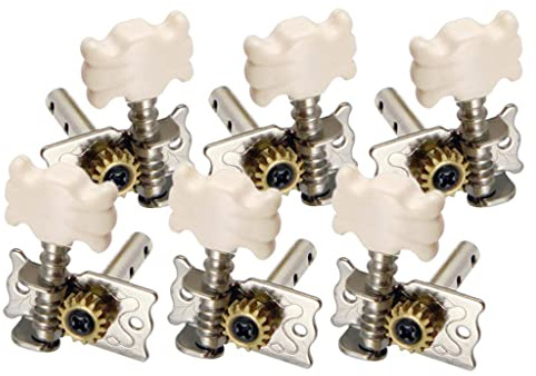Set mit 6 Stimmwirbeln für Konzertgitarren Mechaniken 3R3L Silber Ersatzteile für Akustikgitarren