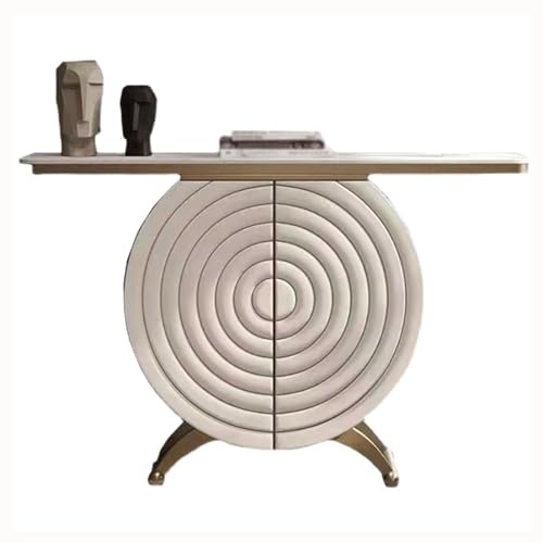 Huangj-0527 Table Console avec Armoire de Rangement, Table canapé étroite en Bois Imitation marbre, Console/Table d'appoint Moderne for Salon, Salle à Manger, entrée Console d’entrée(Petit)