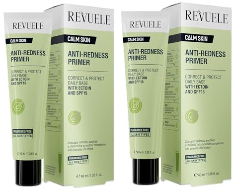 2er Pack REVUELE Calm Skin Anti-Redness Primer – Gesichtsprimer – 2× 40 ml
