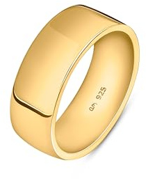 Amberta Massiver 925 Sterling Silber Ehering Mann | 5 6 8 mm Poliert Daumenring Komfort Passform Bandring Herren
