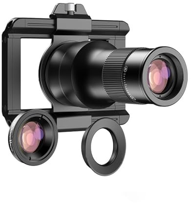 Wlinfetity TM6X Telephoto Macro Lens for Smartphones, 150mm Focal Length with 6x Zoom, Dual-Purpose for Macro Photography and Observation, Compatible with for iPhone and Android Phones, Black