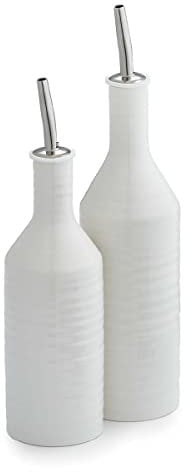 Portmeirion Home & Gifts Sophie Conran Huile et Vinaigre Drizzler Set, Porcelaine (Blanc, 7 x 7 x 26,5 cm)