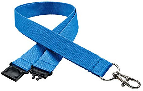 linie zwo ®, 10er Pack Schlüsselbänder 20 mm, easy going Haken, Sicherheitsverschluss, Blau