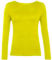 Women Long Sleeve T-Shirt Top Basic Casual Plain Stretch Vest Body Blouse Tee Layering, S/M 8-10, Yellow