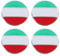 4 x Italien Italy Italia Felgensticker Aufkleber Nabendeckel Nabenkappen Emblem
