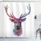 ABAKUHAUS Cerf Rideau de Douche, Nature Sauvage Antlers, Tissu Ensemble de Décor de Salle de Bain avec Crochets, 175 cm x 220 cm, Rose Lilas