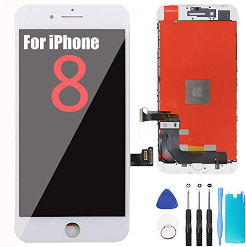 Kozyshow LCD Screen for iPhone 8 Replacement Touch Screen Digitizer White With Assembly Repairing Tools Kits