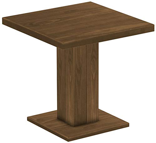 B.R.A.S.I.L.-Möbel Brasilmöbel Säulentisch Rio UNO 80x80 cm Nussbaum Tisch Esstisch Pinie Massivholz Esszimmertisch Holz Küchentisch Echtholz Größe und Farbe wählbar