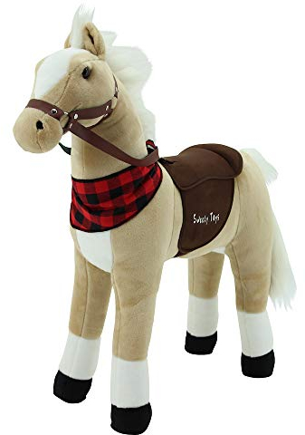 Sweety Toys 7707 Plüsch Stehpferd Sicherheit ! Little Miss Sunshine Höhe 80 cm Riesenpferd Robustes, stabiles Reitpferd Stahlunterbau Keine STYROPORFORM