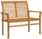 vidaXL Teak Massiv Gartenbank 2-Sitzer Bank Sitzbank Holzbank Parkbank Terrassenbank Balkonbank Gartenmöbel Garten Terrasse Balkon 112cm