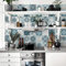 RE-COVERTILES - Autocollants Carrelage Salle de Bain et Cuisine 10 Pcs 20x20 cm - PS00206 Décoration murale en carrelage mosaïque PVC imperméable style carreaux de ciment Azulejos