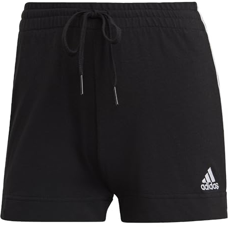 adidas Damen Essentials Slim 3-Streifen Shorts, Black/White, 2XL