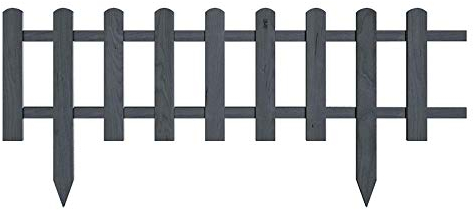 Hölzerner Lattenzaun, wasserdicht imprägnierte Zaunplatte, Vorgartenzaun, Minizaun, Ziergartenzaun, Gitterzaun (60 x 40 cm, Grau)