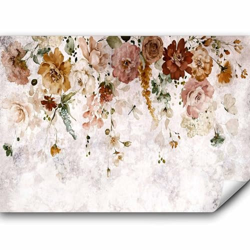 murando - Papier peint panoramique nature 350x256 cm - Revêtement mural décoration pour chambre salon - Design unique et moderne - Beige marron - Fleurs colorées plantes nature b-C-0998-a-a