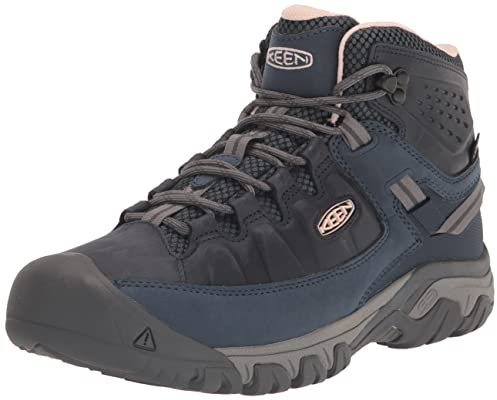 KEEN Damen Targhee 3 Mid Waterproof Wanderstiefel, Vintage Indigo/Peachy, 40.5 EU