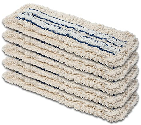 5X Prieser Bodenwischer ( Baumwolle Mikrofaser Mix ) Wischbeleg mit außen Fransen ( 50 cm ) Wischmopp für ( Fliesen Laminat Steinböden Parkett ) BST OR