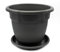 CABLEPELADO - Maceta 60 cm - Maceta Plastico 35 cm - Fabricado en PP Apto balcón, jardín, Patio, Interior - Macetero rendondo 60 cm + Plato macetero de plastico - Negro