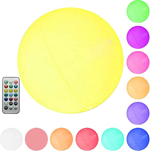 Voiakiu Boule Lumineuse Flottante 13 Couleurs | Ballon Gonflable Jumbo Illuminé avec Télécomman| décoration fête pour Jouet Piscine Cour Plage
