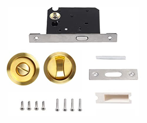 Bohaner 3 Lever British Sliding Pocket Door Bathroom Mortice Lock Privacy Set Door Latch Security Mechanism CE Approved and Fire Rated Protection Zinc Chrome Locks for Internal/External Doors