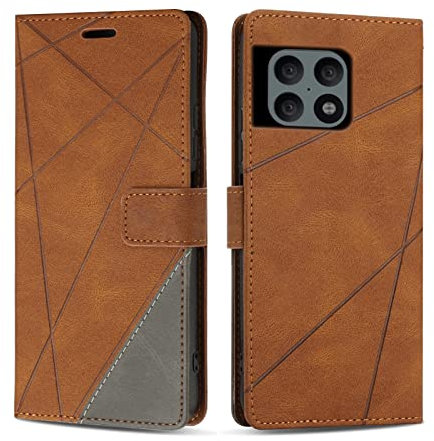 SONWO Etui Coque pour OnePlus 10 Pro, Protection Housse en Cuir PU Portefeuille Livre pour OnePlus 10 Pro, Emplacements Cartes, Fonction Support, Marron