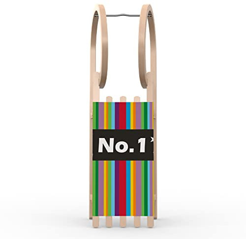 Vispronet Hörnerschlitten Classic, Tragfähigkeit 90 kg, inkl. Zugseil, Holzschlitten für Kinder und Erwachsene, Schlitten Größe 100 x 33 x 38 cm (No.1)