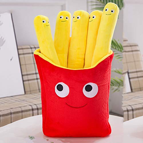 French Fries Plush Toy,Cartoon Pizza Hamburg Plush Throw Pillow Toy Sofa Cushion Doll Food Soft Stuffed Plush Doll Decompression Toy Birthday Gift (French fries)