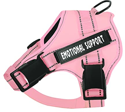 voopet Service-Hundegeschirr, emotionale Unterstützung, Haustierweste, reflektierend, ESA-Hundegeschirr für kleine, mittelgroße und große Hunde (mit 4 abnehmbaren Etiketten)