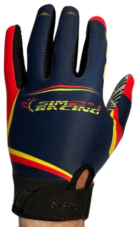 81880 SimRacing Gants de Simulateur de Conduite, Touch Screen pour Volant Gaming, Excellente Grip, Légers et Respirants avec Inserts en Silicone pour Sim Racers