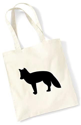 Huuraa Tasche Fuchs Silhouette Geschenk 10 Liter Natural Baumwolle Fuchs Accessoire