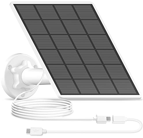 ANRAN 3W Solar Panel for Wireless Outdoor Security Camera, with 3M Micro USB Port Charging Cable USB-C Port Connector for Security Camera, Provide a Constant Source of Energy, IP65 Waterproof