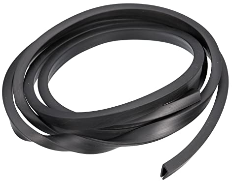 sourcing map U Kanal Randstreifen 4.9ft Länge Gummi Schutz Dichtung Streifen Kante Beschützer Flach Passt für 3.5-4mm Kante (9/32 B x 7/16 H) Schwarz