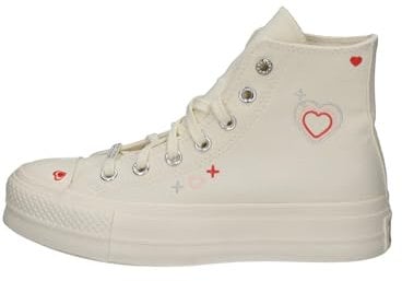 Converse Chuck Taylor All Star Lift High Top Sneaker für Damen, Egret/Fever Dream/Egret, 37.5 EU