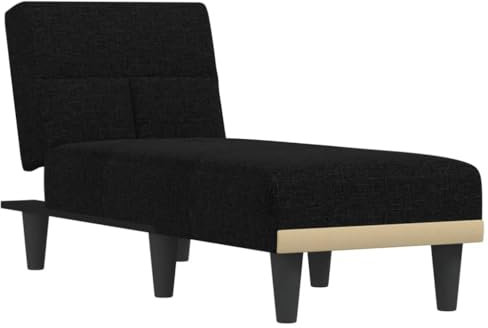 vidaXL Chaiselongue, Sofa in 3 Positionen zum Sitzen Entspannen Schlafen Verstellbar, Couch in Eleganter Optik, Liege Schlafsofa Loungesofa Liegesofa, Schwarz Stoff