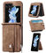 ZCDAYE Hülle für Samsung Galaxy Z Flip 5 Handytasche mit abnehmbarem Kartenhalter, Multifunktionale Samsung Z Flip 5 Handyhülle aus PU Leder Klapphülle Schutzhülle für Galaxy Z Flip 5 Case, Braun