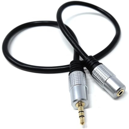 DRUT 0.5m 3.5mm Stereo Jack to Socket Extension AUX Lead Male to Female | 1/8'' Cable Gold Connectors 1.6ft